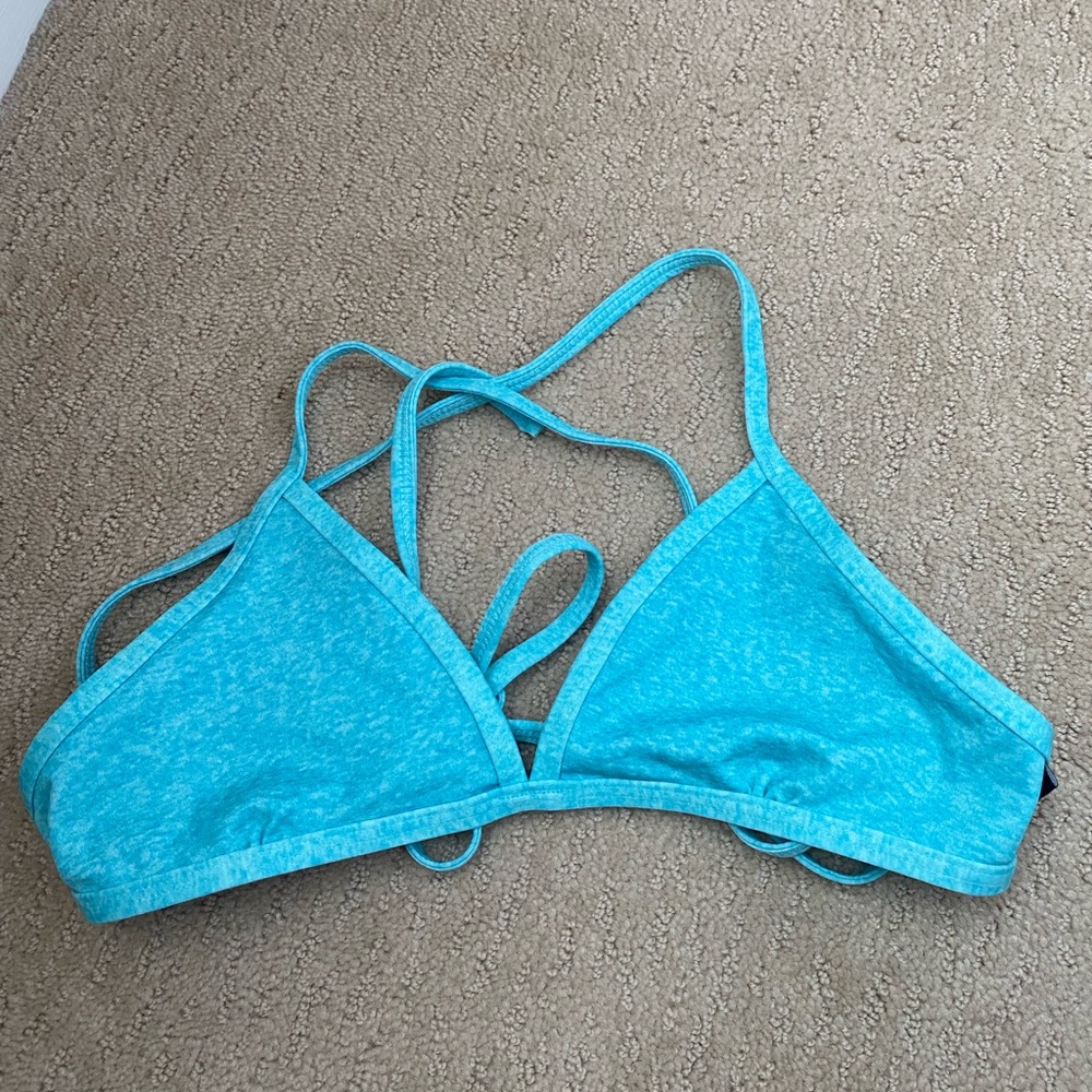 Jolyn Clothing Heathered Teal Triangle Top Training Bikini